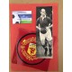Signed picture of Johnny Carey the Busby Babe & Manchester United footballer.